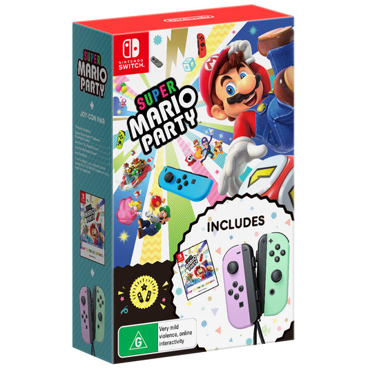 Super Mario Party + Joy-Con Pastel Purple and Pastel Green Controller Set