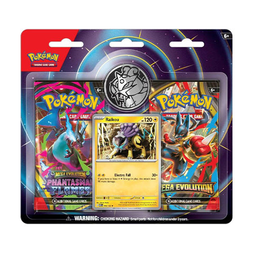 Pokemon TCG: Mega Evolution & Phantasmal Flames 2 Pack Blister Booster Pack Raikou