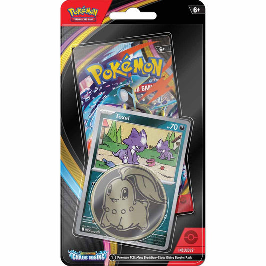 Pokémon TCG Mega Evolution Chaos Rising Checklane Blister with a single sealed booster pack