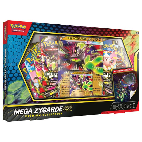 Pokémon TCG Mega Zygarde ex Premium Collection box with foil and lenticular promo cards and eight booster packs