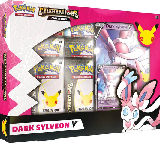 Pokemon TCG: Celebrations Collections - V Box (Lance’s Charizard V and Dark Sylveon V)